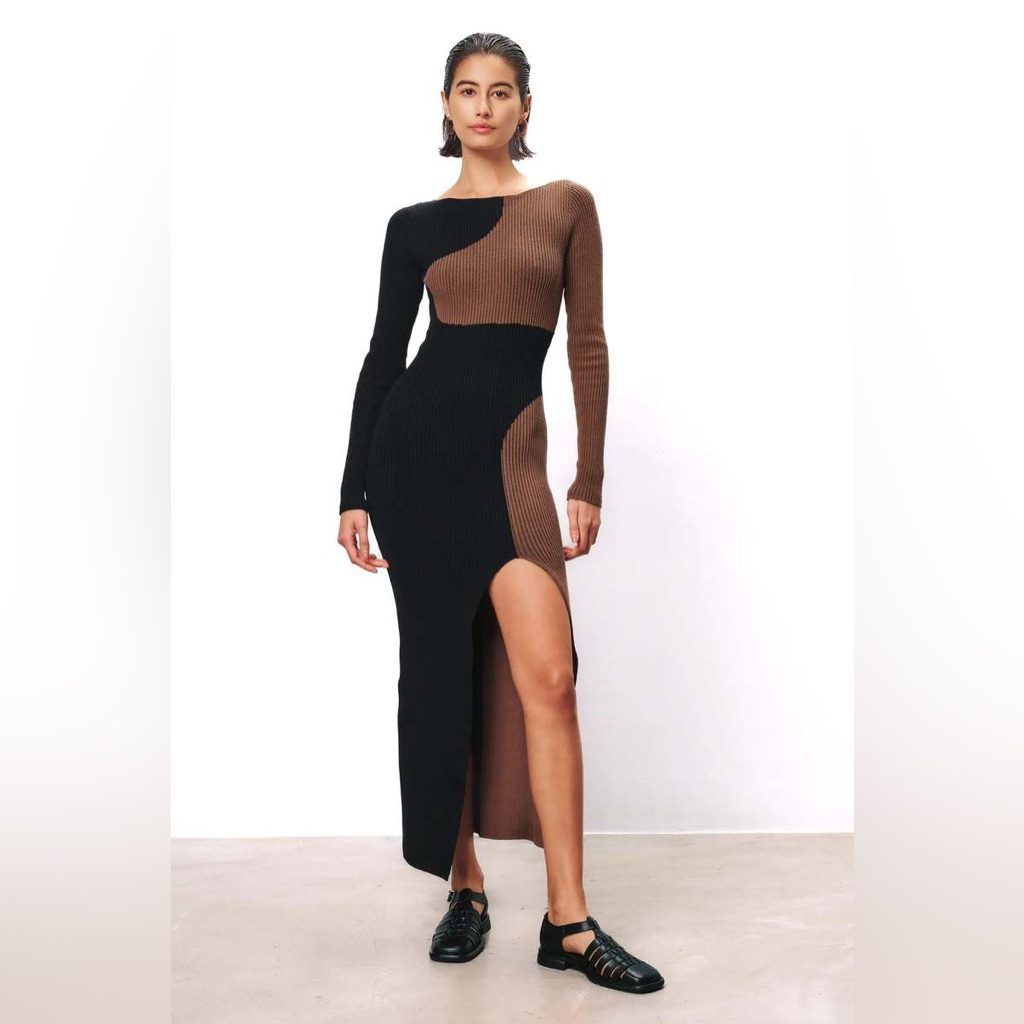 Mara Hoffman Aura Long Sleeve Knit Midi Dress